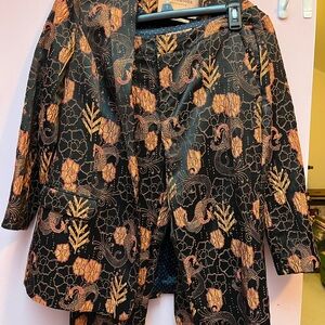 Scotch & Soda Black and Orange Floral Blazer